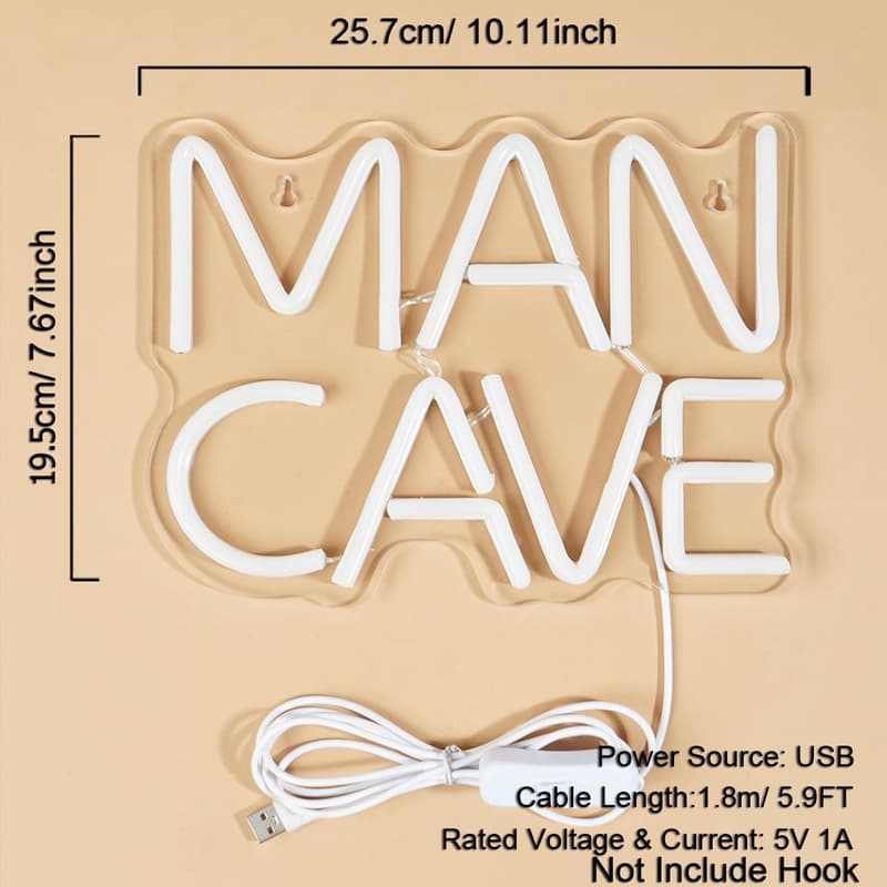 LED Neon Sign for Man Cave - USB Powered Wall Art Decoration