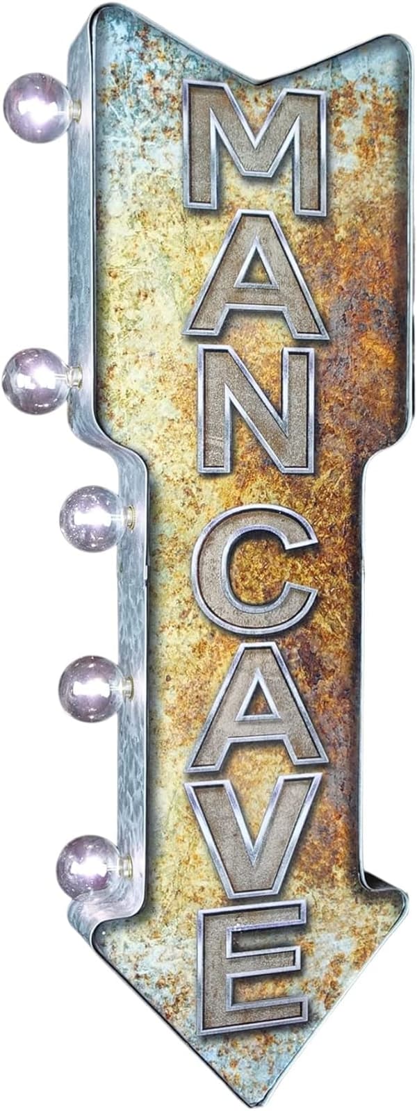 Man Cave Double-Sided LED Marquee Sign with Vintage Print