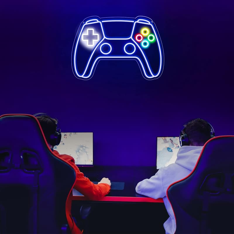 Gamer Neon LED Sign – Gamepad Room Decor for Boys