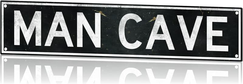 Man Cave Wall Sign - Vintage Embossed Aluminum Decor
