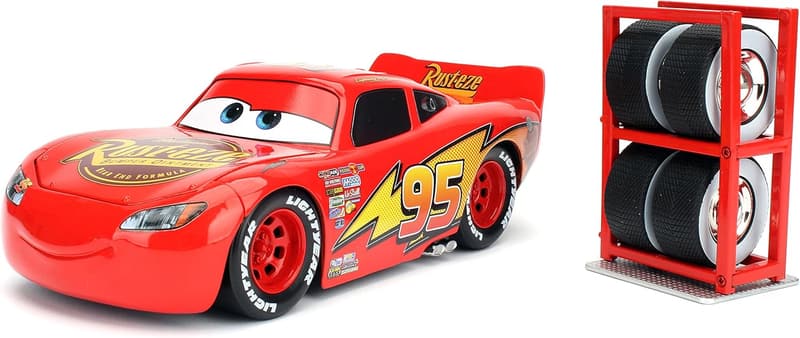Disney Pixar Cars 3 Lightning McQueen Die-Cast Car with Tire Rack