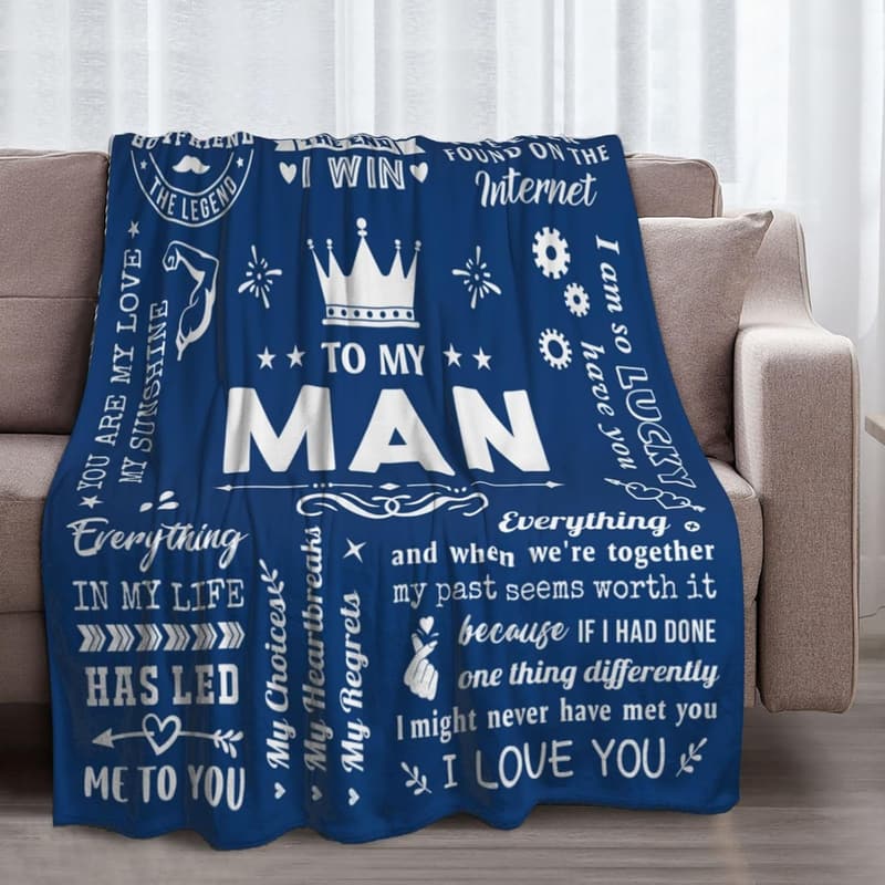 Birthday Throw Blanket Gift for Boyfriend - 60