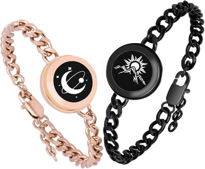 Long Distance Touch Bracelets for Couples - Smart Vibration & Light