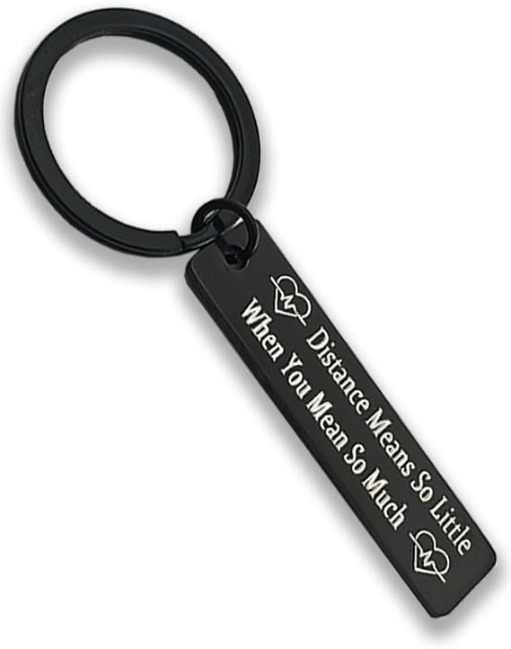 Long Distance Relationship Keychain for Couples Gift