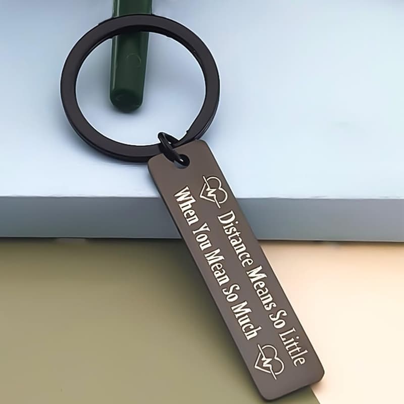 Long Distance Relationship Keychain for Couples Gift