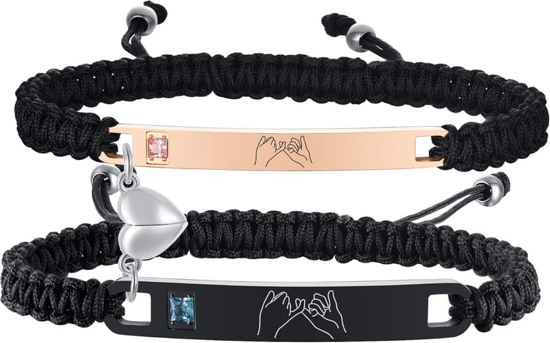 Personalized Couple Bracelet Set - Custom Name Gift for Couples
