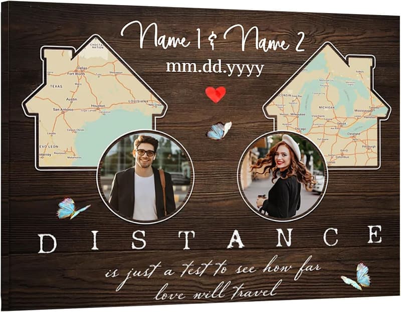 Personalized Street Map Gift for Long Distance Couples