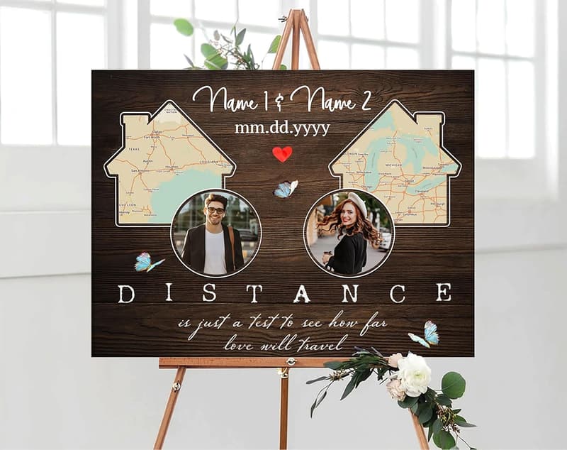 Personalized Street Map Gift for Long Distance Couples