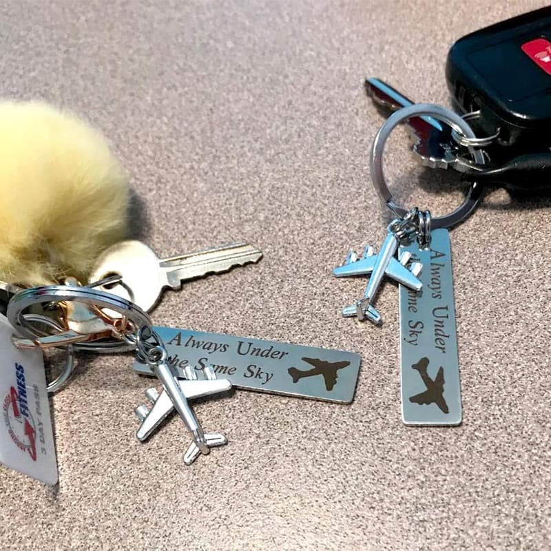 Long Distance Relationship Keychain Gift for Couples