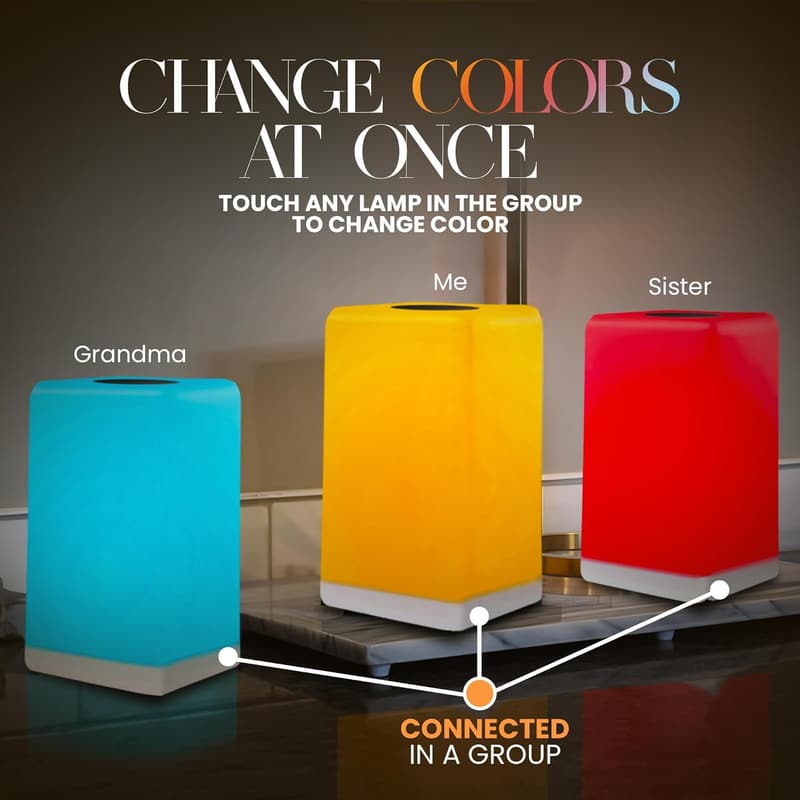 Long Distance Friendship Lamp – Wi-Fi LED Touch Light Set of 2
