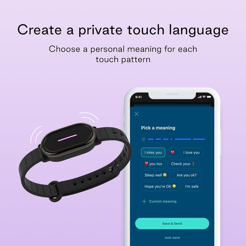 Long-Distance Relationship Smart Bracelet for Couples - Black