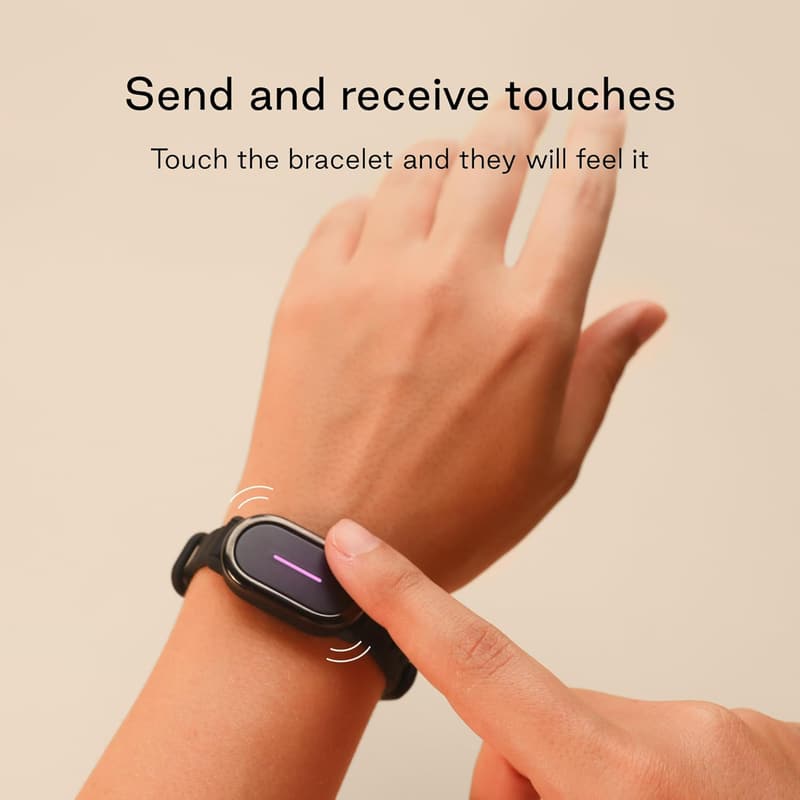 Long-Distance Connection Touch Bracelets for Couples (Black)