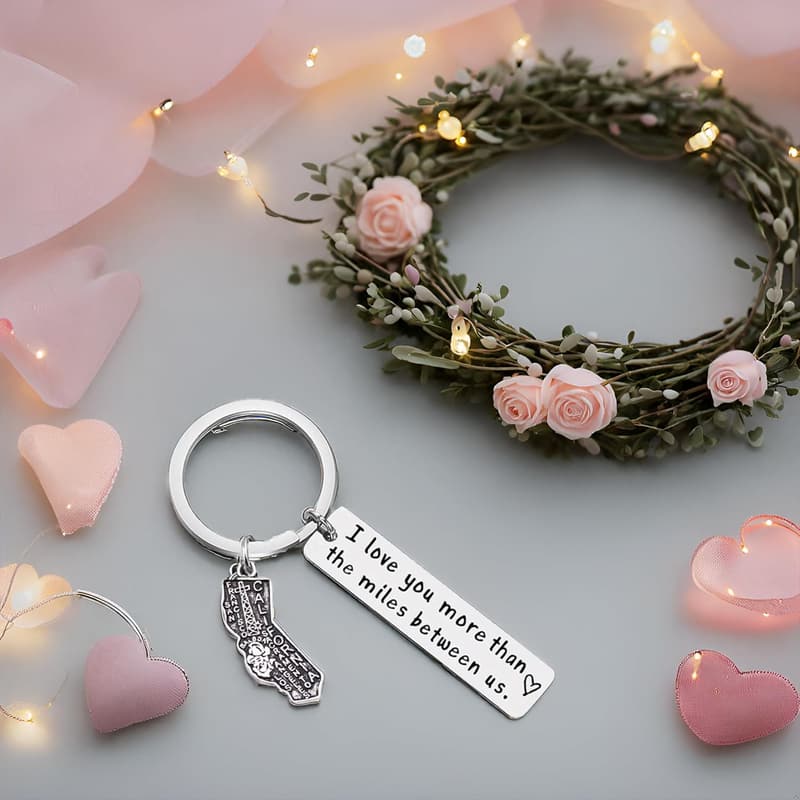 Long Distance Relationship Keychain - 