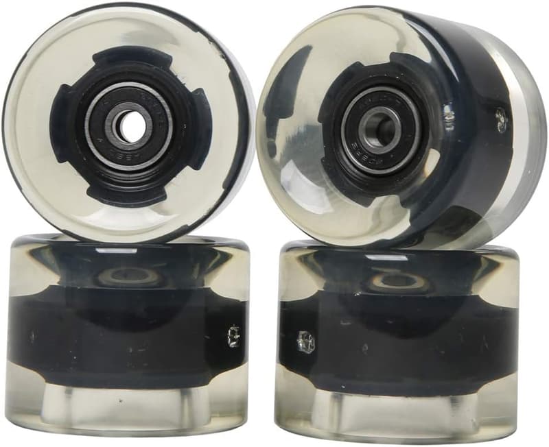 LED Cruiser Skateboard Wheels with Bearings - 60mm Set of 4