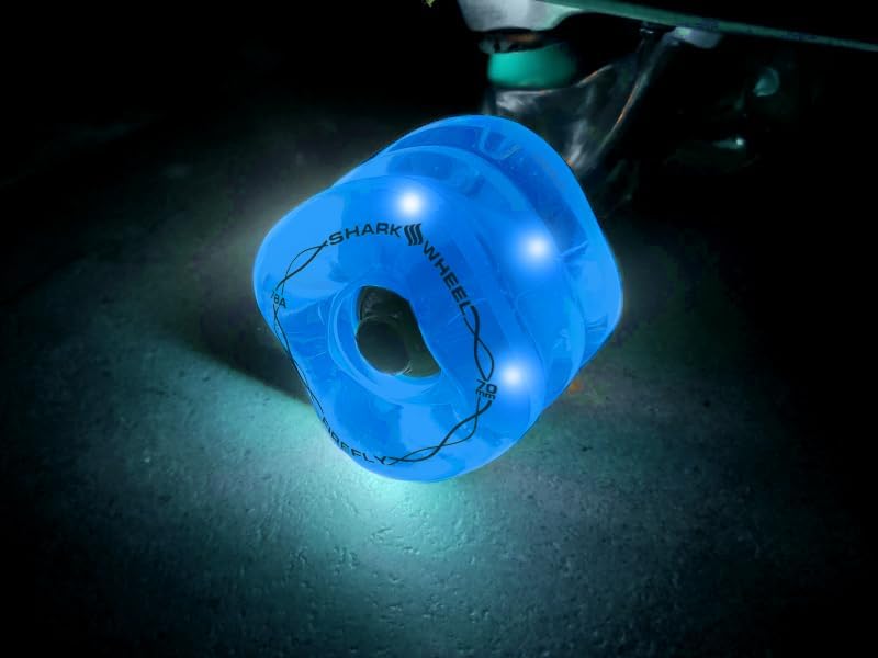Light Up Shark Wheel Firefly 60mm/70mm for Skateboards & Longboards