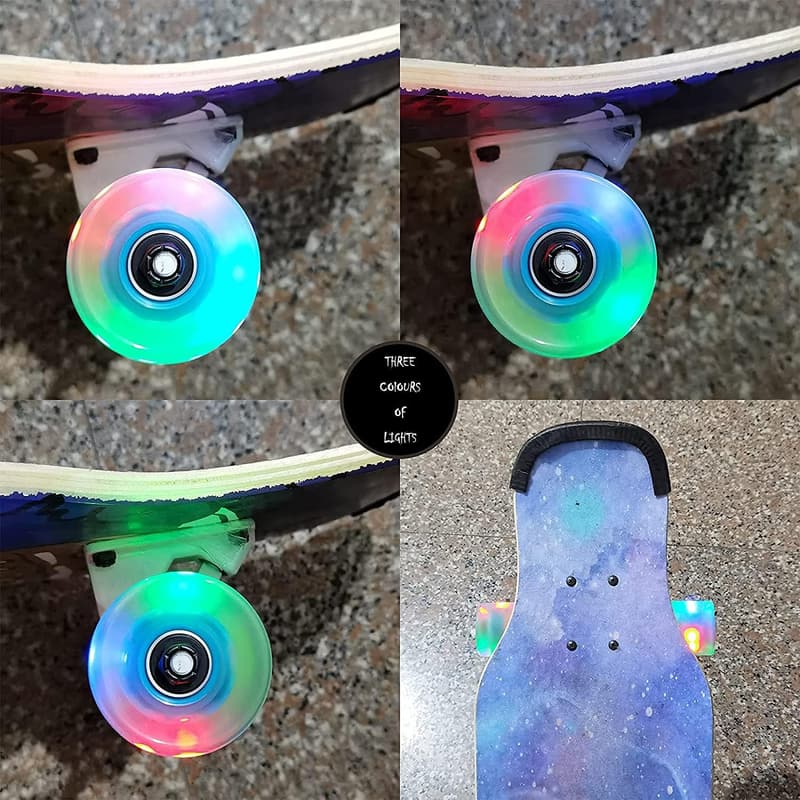LED Longboard Wheels - 60mm Clear Yellow with Bearings (Set of 4)