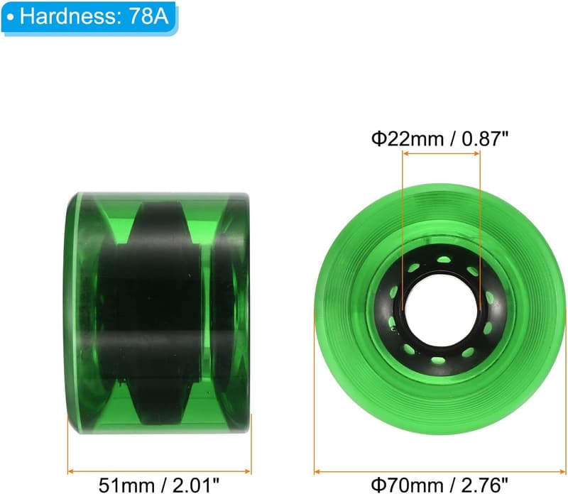 PATIKIL 78A Soft PU Longboard Wheels for Skateboard Replacement