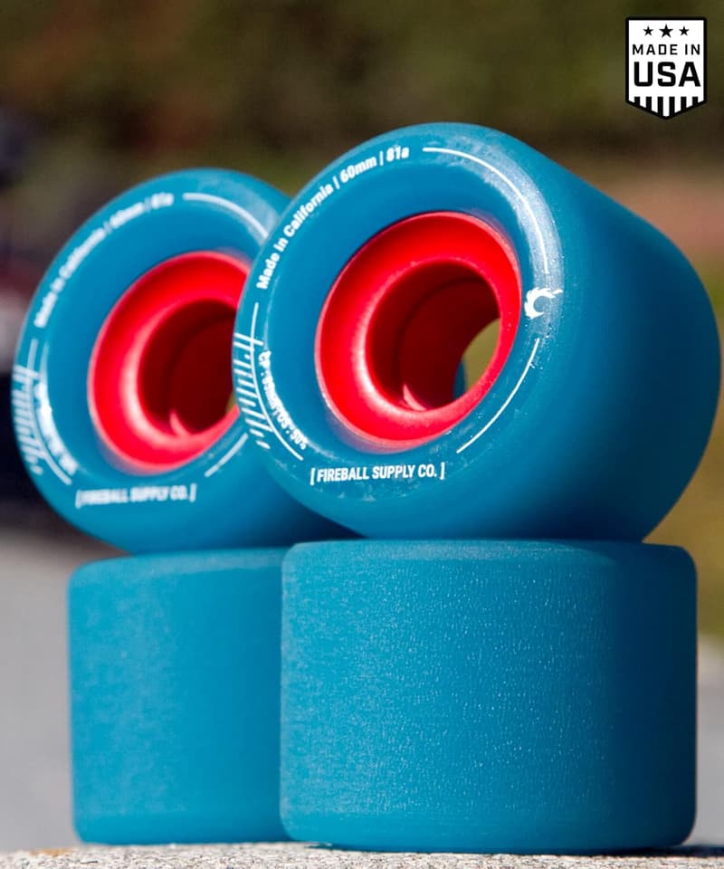 Fireball Tinder 60mm Soft Longboard Wheels - USA Made Set of 4