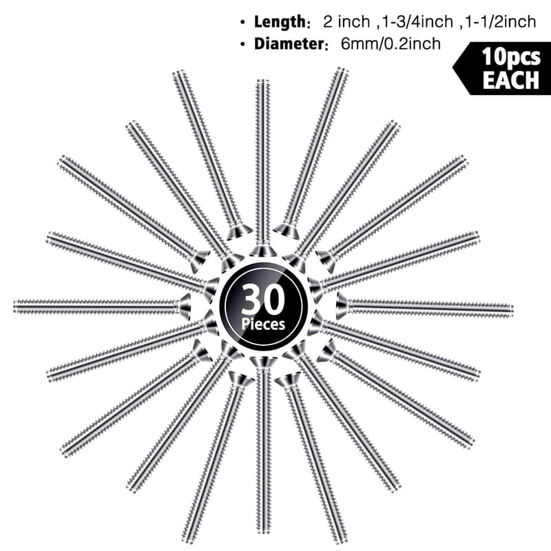 30-Pack Extra Long Electrical Outlet Screws for Device Mounting