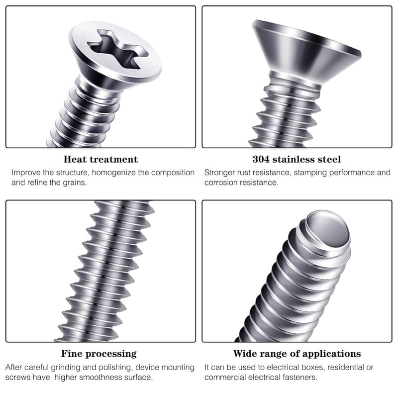 30-Pack Extra Long Electrical Outlet Screws for Device Mounting