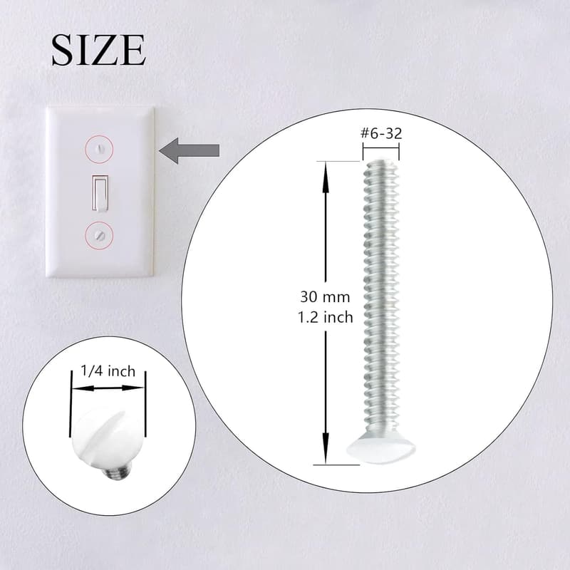 40-Piece Outlet Plate Screw Set, 1.2-Inch Replacement Screws