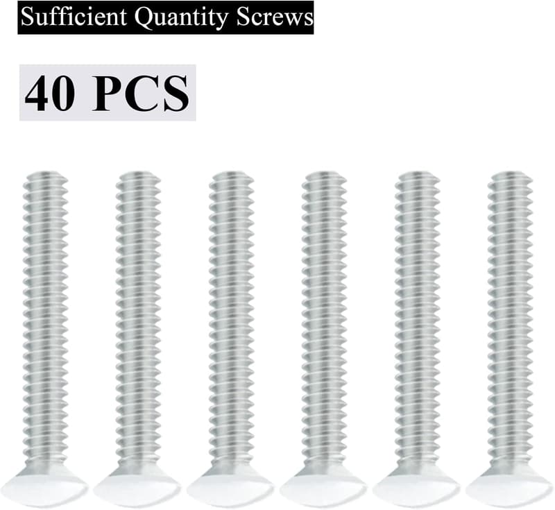 40-Piece Outlet Plate Screw Set, 1.2-Inch Replacement Screws