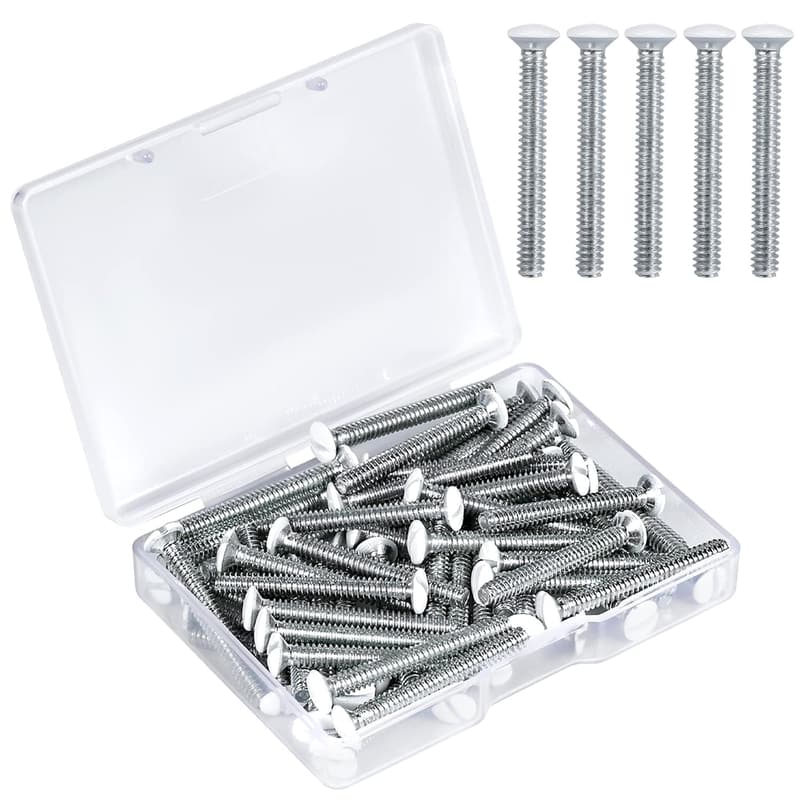 White Wall Plate Screws Replacement (35pcs, 1.2 Inch)