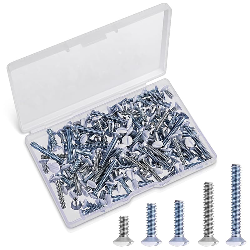 120PCS White Wall Plate Screws for Light Switch Covers