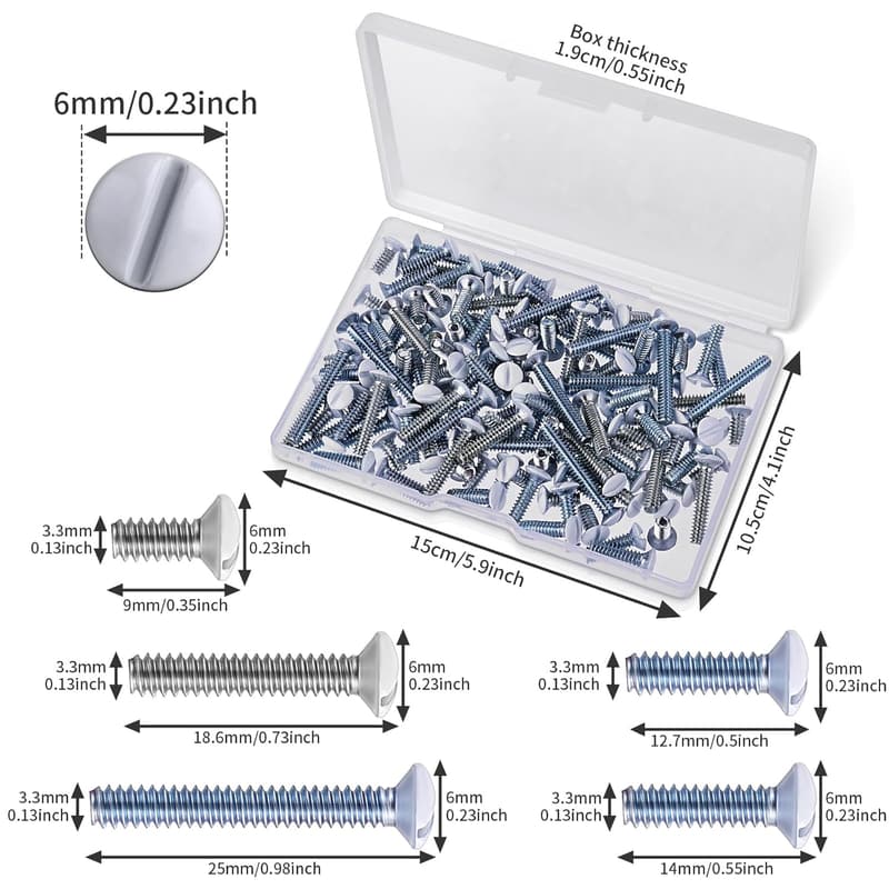 120PCS White Wall Plate Screws for Light Switch Covers