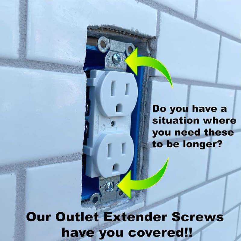 Extra Long Screws for Electrical Outlets, 50 Count, 1-1/2” Length