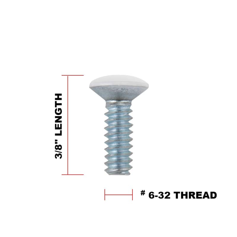Replacement Wall Plate Screws - 30 Pack, White, Oval Head