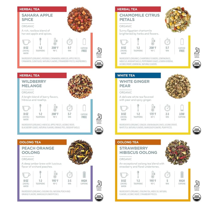 24-Variety USDA Organic Loose Leaf Tea Chest