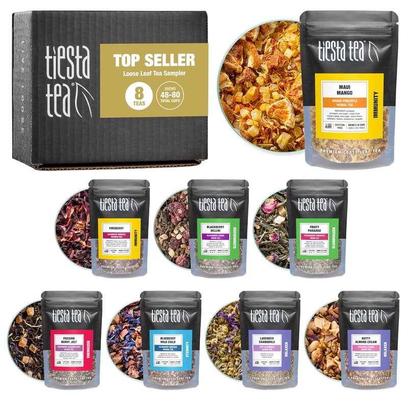 Loose Leaf Tea Sampler Set - Assorted Herbal & Black Teas
