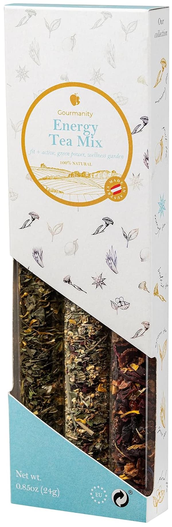 Energy Tea Sampler Gift Set - 3 Herbal Blends, 0.85oz