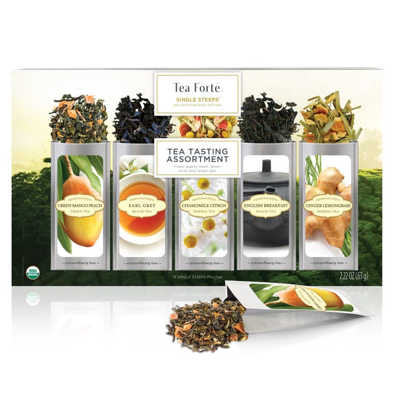 Loose Leaf Tea Gift Set Sampler - 15 Single Serve Pouches