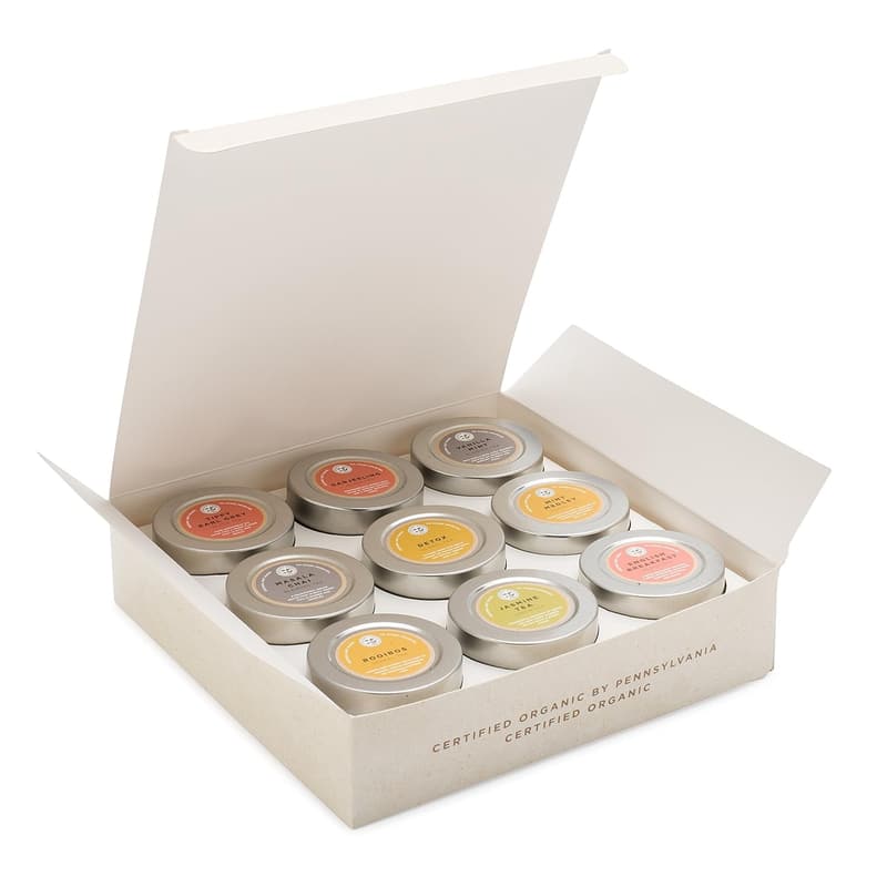Organic Loose Leaf Tea Sampler Gift Set - 9 Varieties