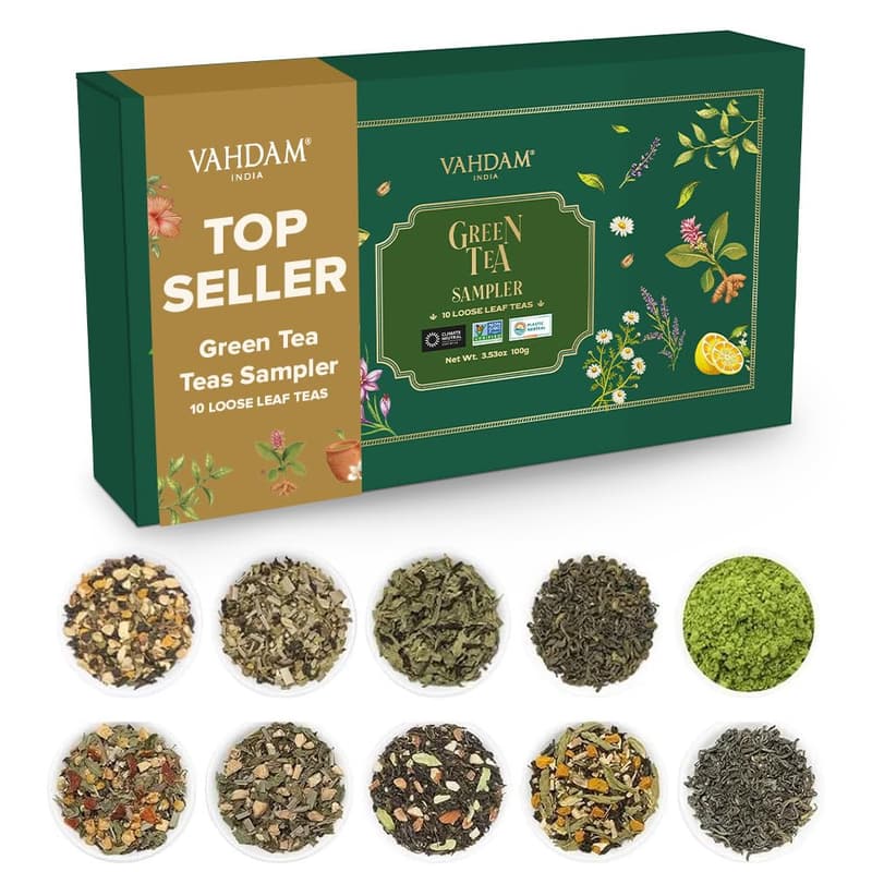Exotic Himalayan Green Tea Gift Set for Couples - Assorted 10 Flavors