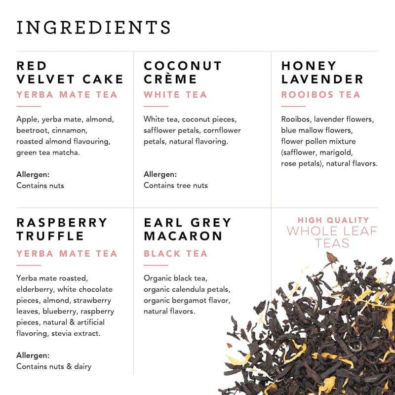 Loose Leaf Herbal Tea Sampler Set - Calorie-Free Gift Pack