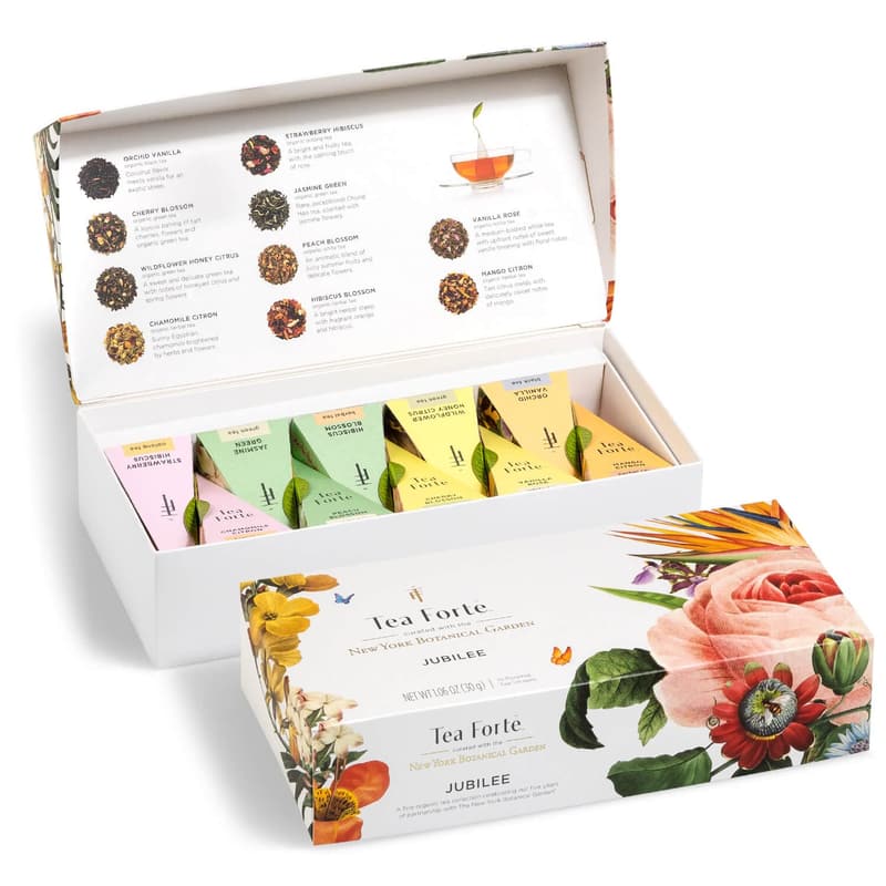 Jubilee Tea Sampler Gift Box with Pyramid Infusers