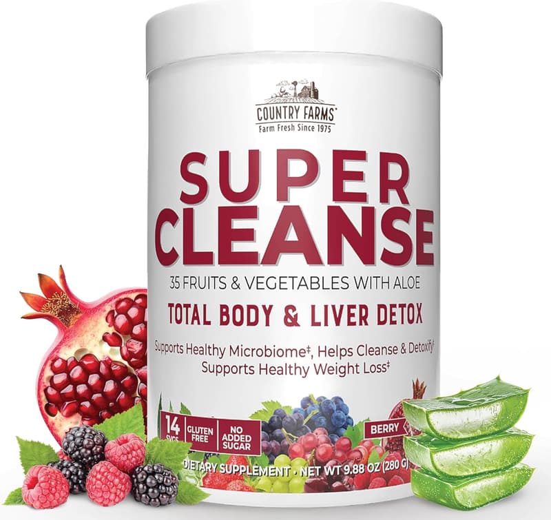 Country Farms Super Cleanse Drink Powder, 34 Fruits & Vegetables