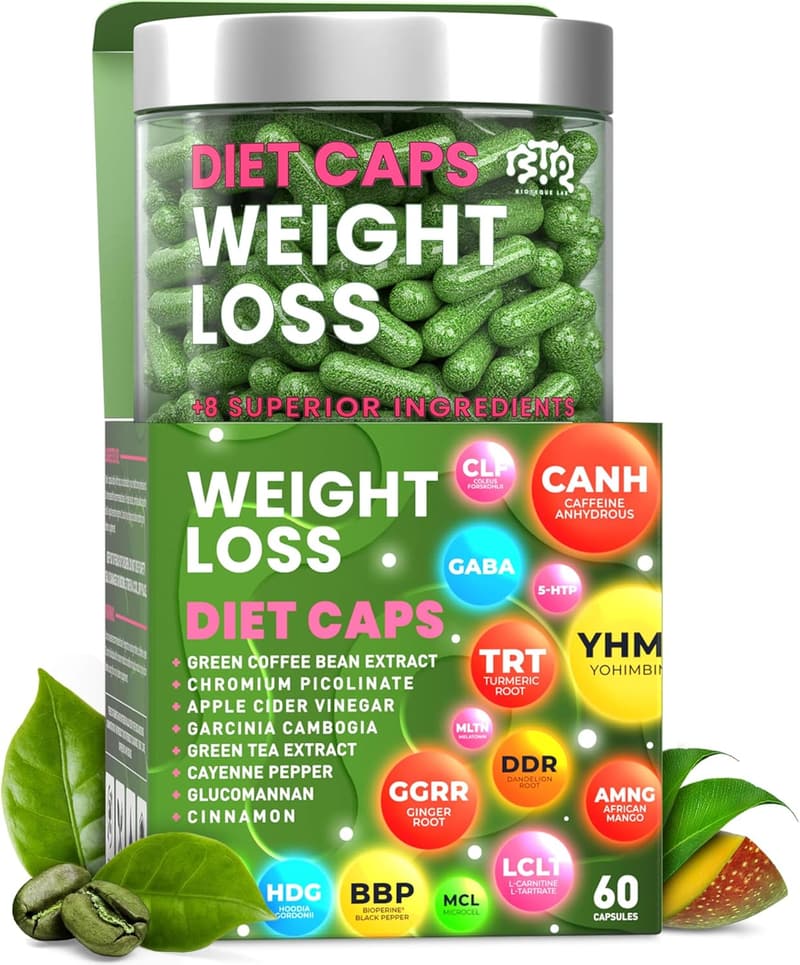 Natural Appetite Suppressant Diet Capsules for Weight Loss - 60 Pills