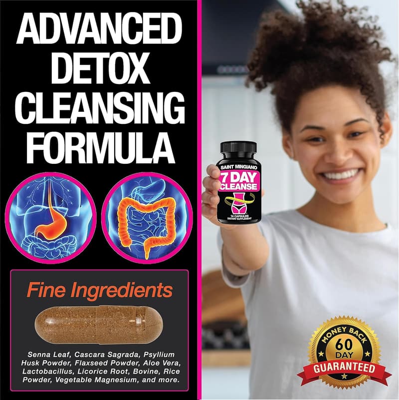 7-Day Colon Detox Cleanse with Natural Laxative Supplements
