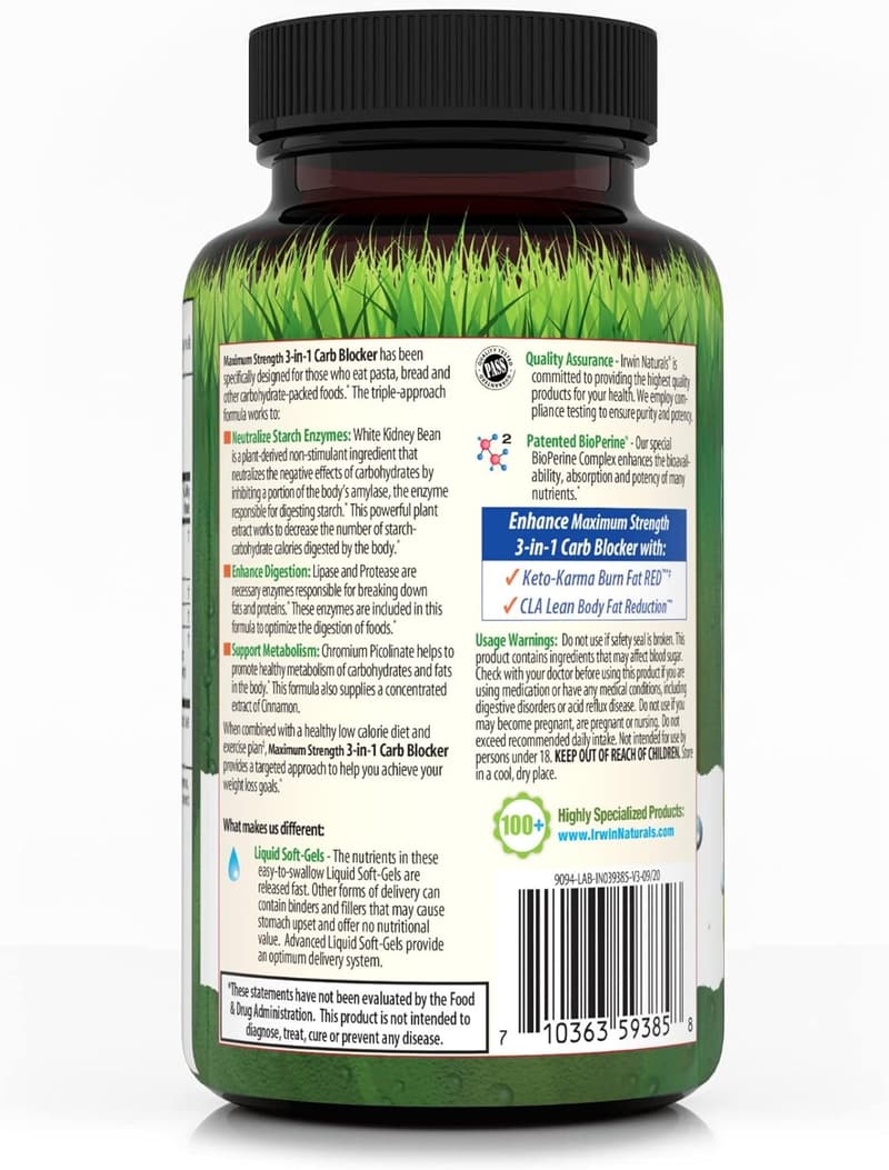 Irwin Naturals Maximum Strength Carb Blocker, 84 Capsules