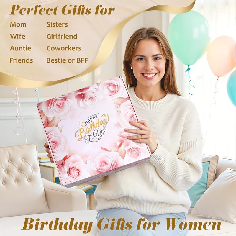 Thoughtful Birthday Gift Basket for Women - Relaxation Set (Pink)