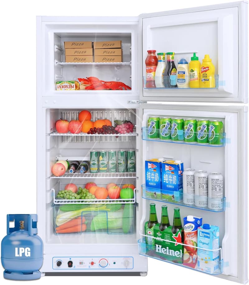 Off-Grid Propane Refrigerator, 6.1 cu.ft Gas Fridge for RVs and Garages