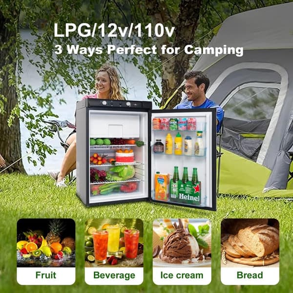 Compact 3-Way Propane Refrigerator for RVs and Camping