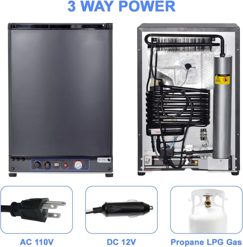 Compact 2.1 Cu.Ft Propane Refrigerator for RV & Off-Grid Use