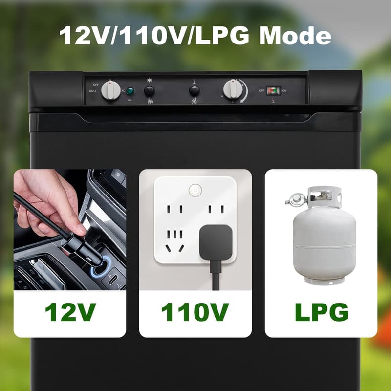 Off-Grid 3.5 Cu.Ft Propane RV Refrigerator Freezer Combo