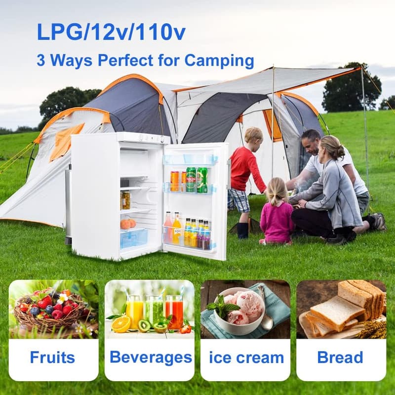 Compact Off-Grid Propane Refrigerator, 3.5 Cu.Ft, 3-Way