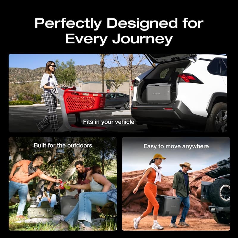 Portable 35L Fridge Freezer for Camping & RV with App Control